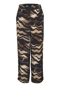 LAILA  - Pantalon classique - black brown tiger print