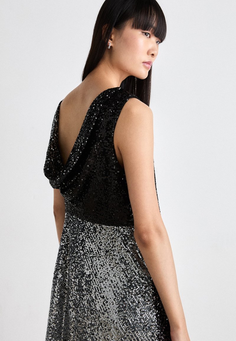 DKNY BACK COWL MINI - Cocktail dress / Party dress - black/silver/black -  Zalando.co.uk
