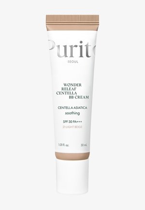 Tubetto di Purito Wonder Releaf Centella BB Cream con SPF 30, Centella Asiatica lenitiva, nella tonalità 21 Beige Chiaro, formato 30 ml.