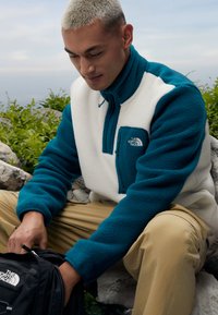 The North Face M YUMIORI 1/4 ZIP - Fleecetröja - white dune/midnight petrol/mallard blue