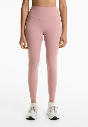 HIGH-RISE ANKLE-LENGTH  - Pajkice – hlače - mottled pink