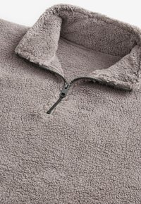 Next BORG ZIP NECK - Fleece trui - stone neutral