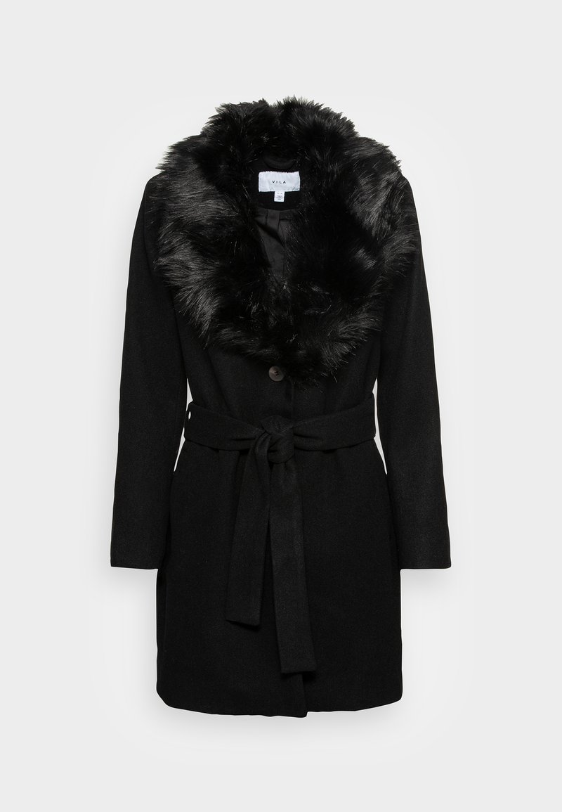 VILA VIMETIL COLLAR - Klasisks mētelis - black