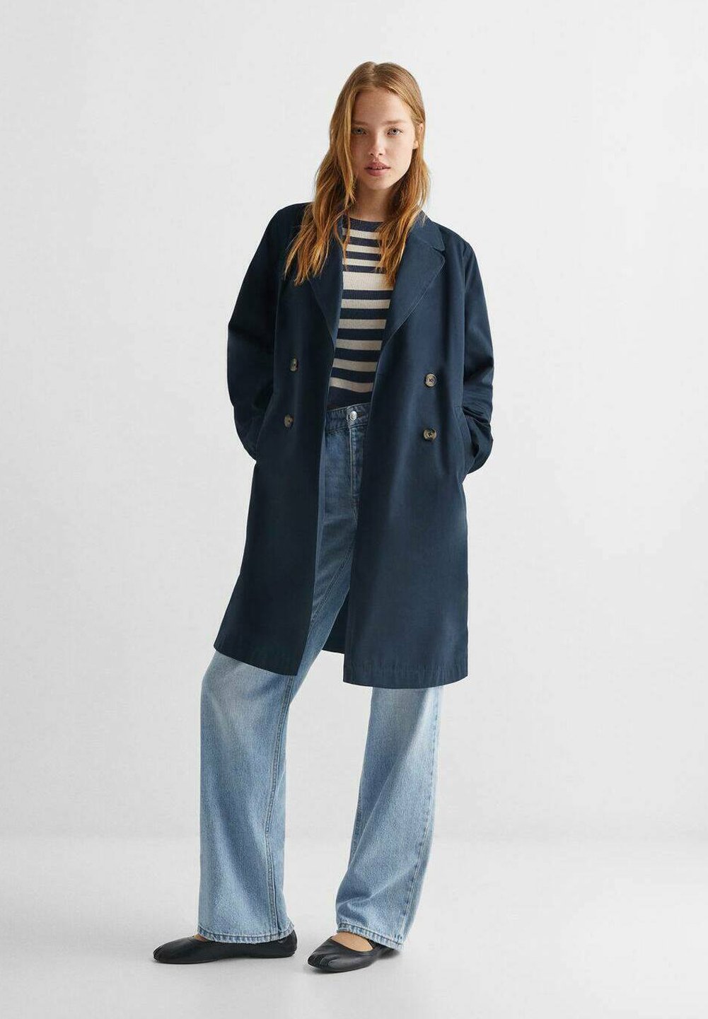 Abrigo Largo Abrigo Azul Marino Naf Naf Abrigos Allegra K Abrigo