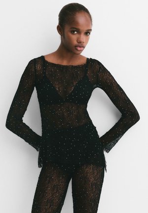 WITH RHINESTONES - Blúzka - black