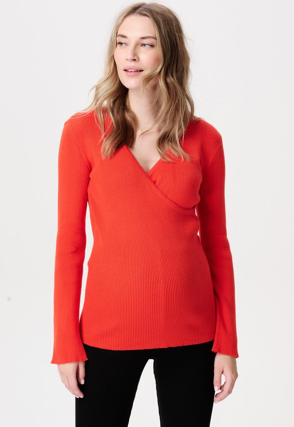 MATERNITY - Strickpullover - tangerine tango
