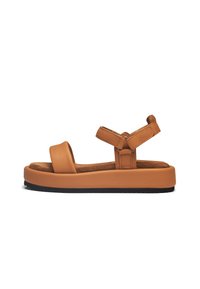 TAORMINA - Platform sandals - camel leather