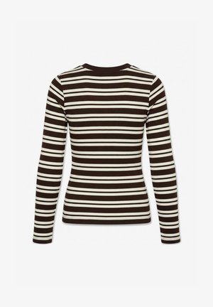 Vero Moda, TOP AWGLESHA POLO-SHIRT - T-shirt à manches longues - chocolate torte