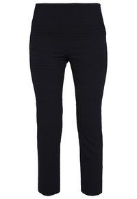 Černé vysoké slim fit kalhoty s jemným texturovaným cik-cak vzorem a délky ke kotníkům.