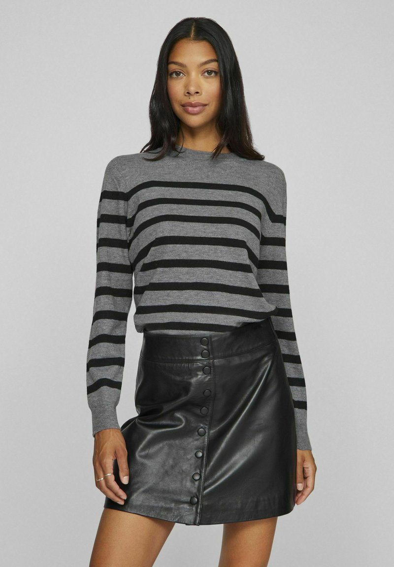 VILA RUNDHALS - Džemper - medium grey melange