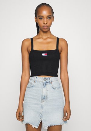 SUPER CROP BADGE CAMI - Top - black