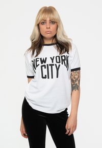 Paradiso Clothing JOHN LENNON NEW YORK CITY TEXT LOGO RINGER - Print T-shirt - white