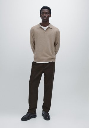 Massimo Dutti Top s dlouhým rukávem - light brown
