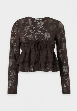 VILA, VIBONITA V NECK - Blúzka - coffee bean