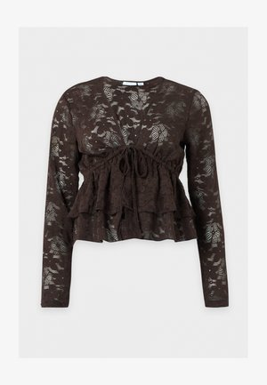 VILA, VIBONITA V NECK - Bluse - coffee bean