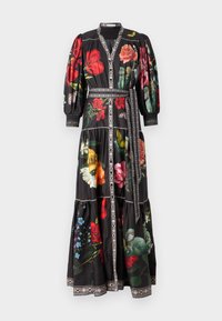 CORA VOLUMINOUS TIERED DRESS - Maxi-jurk - black
