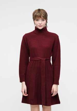 VITRINE ROLLNECK SHORT DRESS - Kampsunkleit - burgundy