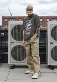 Ed Hardy LOVE DIES HARD - Print T-shirt - washed khaki