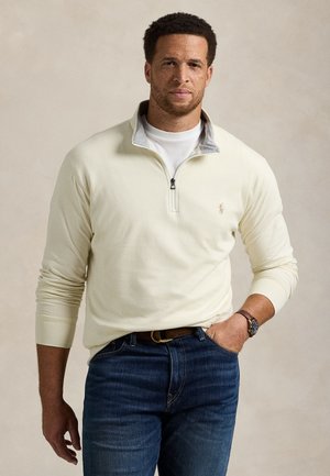 LUXURY JERSEY QUARTER ZIP PULLOVER - Μπλούζα με μακριά μανίκια - parchment cream