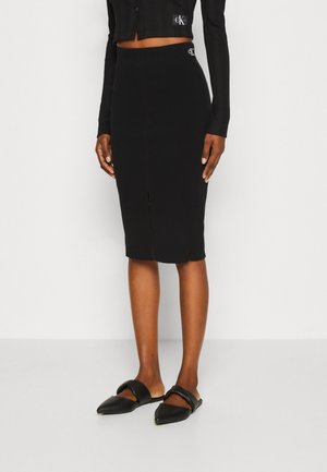 Calvin Klein Jeans HOOK EYE SKIRT - Falda de tubo - black