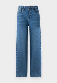Weite Jeans aus denim in Mittelblau mit klassischem Fünf-Taschen-Design, Knopfverschluss und strukturierter Stoffqualität. Sauberes Finish ohne Verzierungen.
