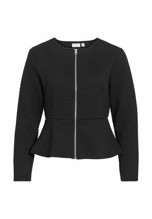 VILA, VINAJA L/S O-NECK PEPLUM CARDIGAN/KA - Blazer - black