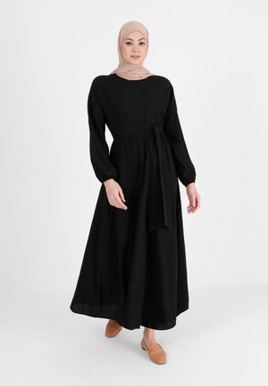 CREW NECK MODEST - Vestito lungo - black