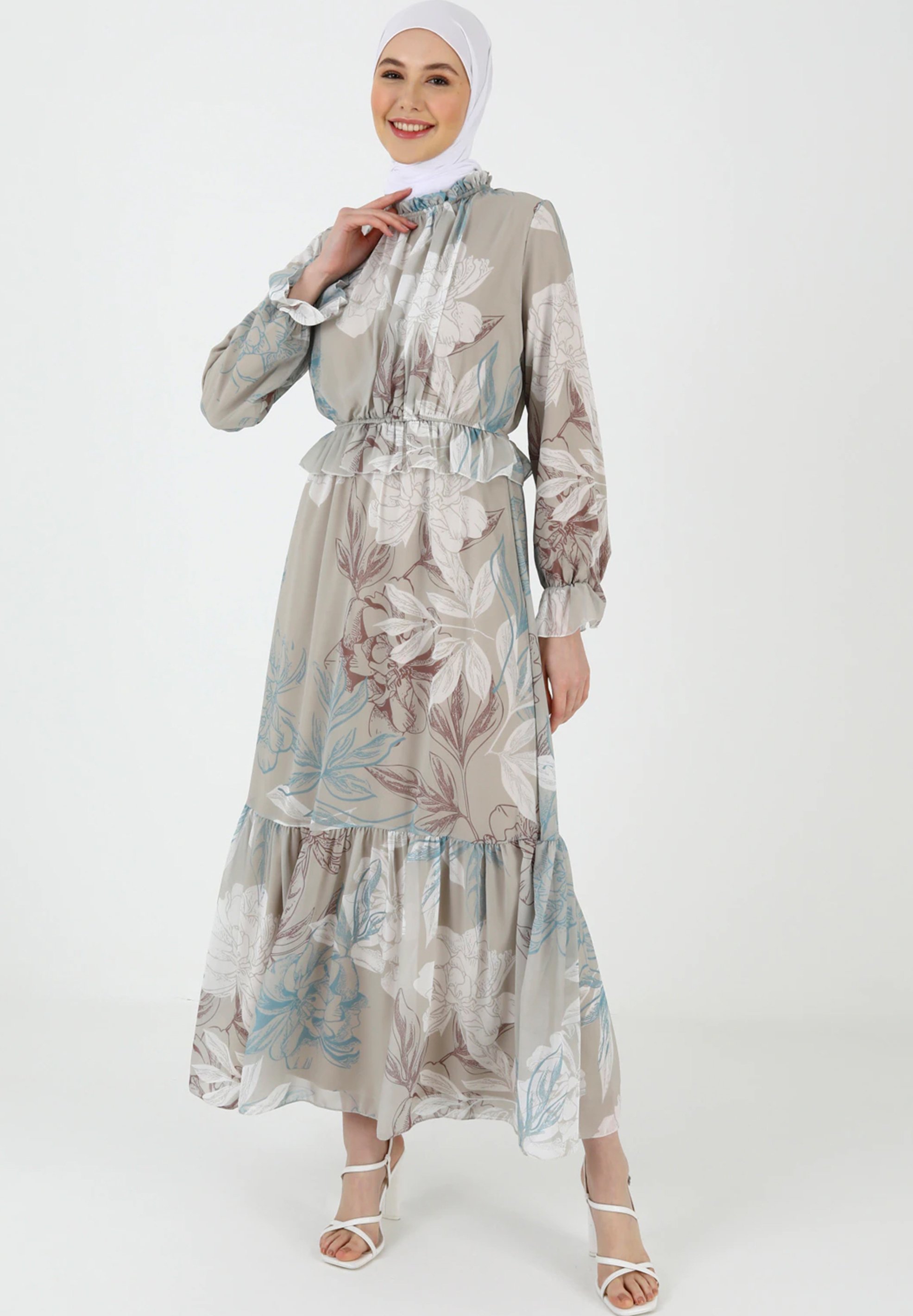 Modanisa FLORAL CREW NECK - MODEST - REFKA - Maxi dress - multi  coloured/multi-coloured - Zalando