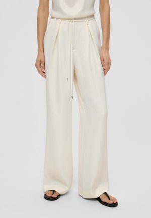 MIT WIDE LEG - Pantalon classique - natur