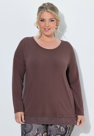 MIAMODA, LONGSLEEVE, A-LINIE, CHIFFONSAUM - Langarmshirt - hazelnut brown