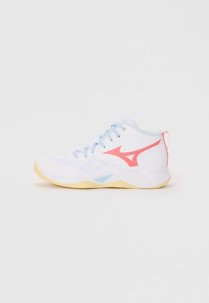 WAVE MOMENTUM PRO - Volleyball shoes - white/calypso coral/pale banana