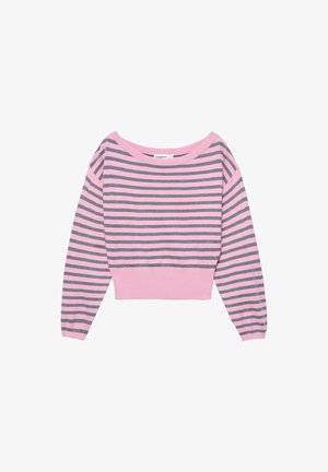 PULL&BEAR, STRIPED BOAT-NECK - JUMPER - Pullover - pink