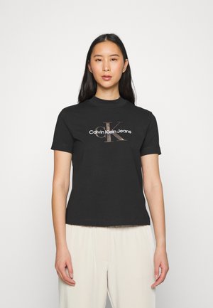 GUNMETAL MONOGRAM TEE - Triko s potiskem - black