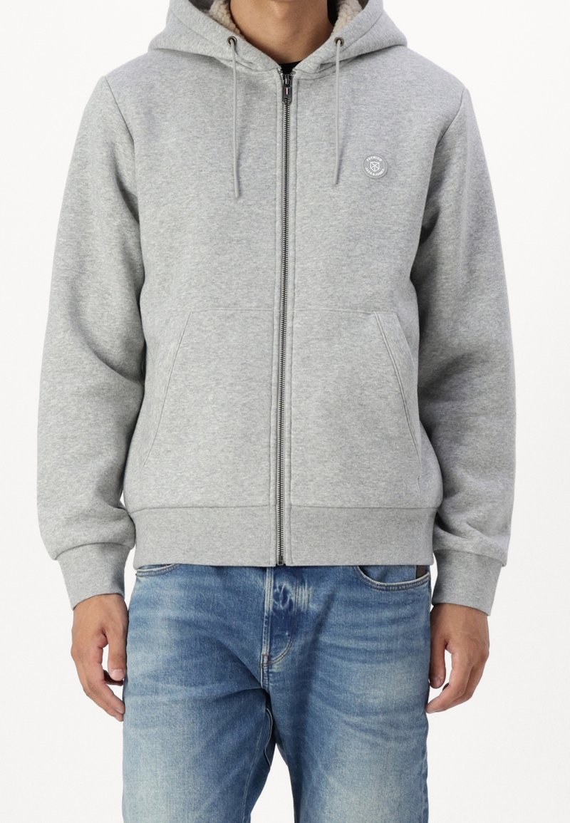 Jack & Jones Felpa con cappuccio - mottled light grey