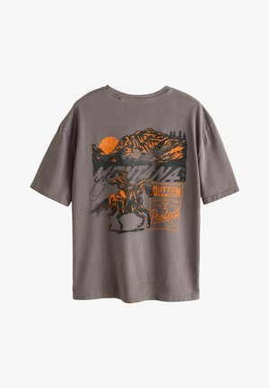Next, REGULAR FIT - YELLOWSTONE GRAPHIC PRINT T-SHIRT . - Nyomott mintás póló - brown