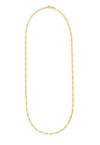 Goldplattierte Halskette mit schlanken, verlängerten Gliedern und abwechselnden runden Akzenten. Glatte Textur und ein sicherer Karabinerverschluss.