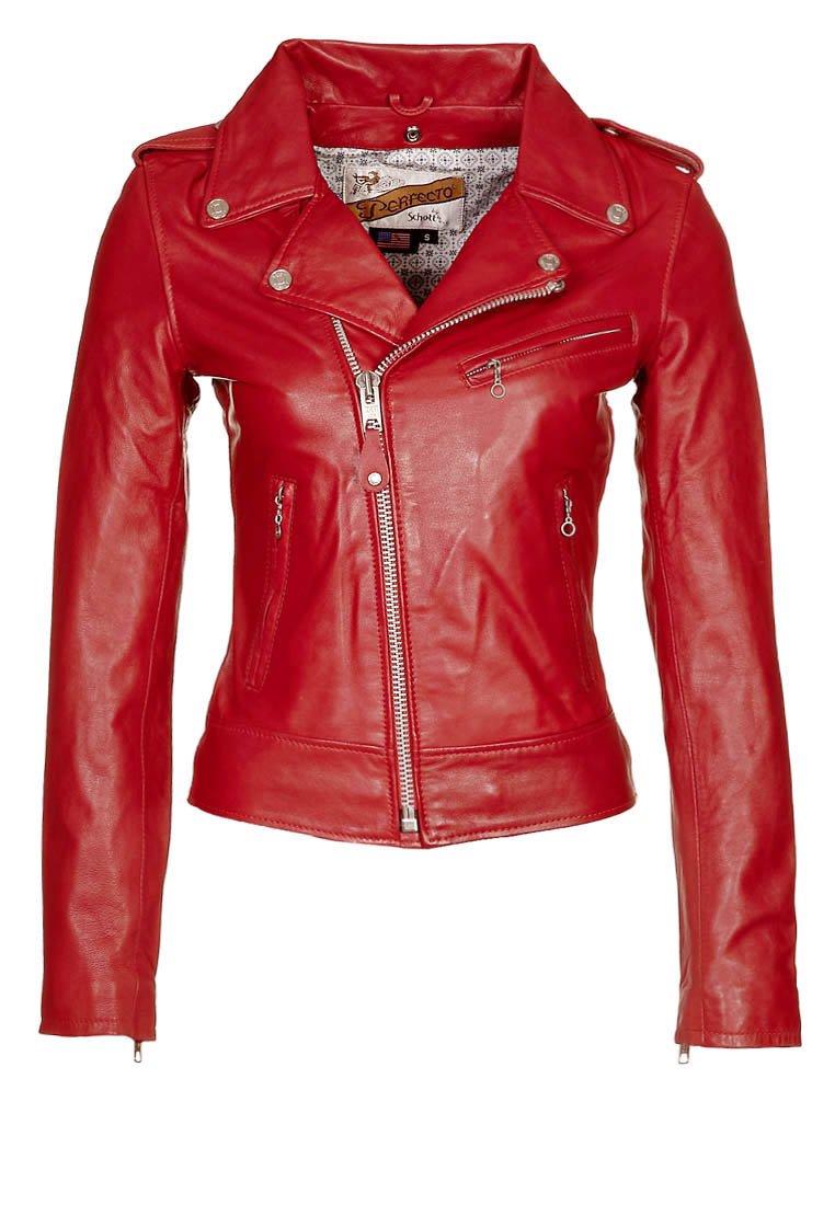 Schott Leather jacket red Zalando.co.uk