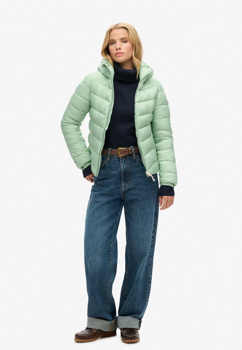 Superdry & Co Winterjas groen gemêleerd Superdry & Co Winterjas groen gemêleerd