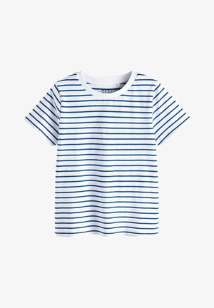 Majica kratkih rukava s printom - navy blue white stripe