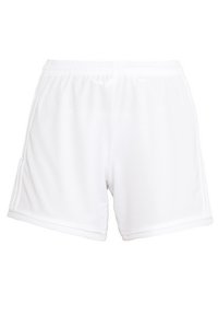 Vita atletiska shorts i lätt och andningsbart tyg. Har en elastisk midja och sidostråk för extra design.