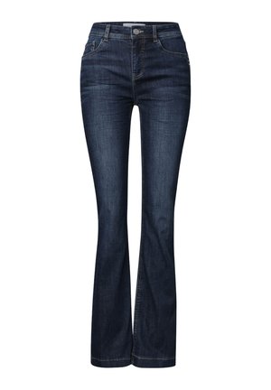 Street One, HIGH-RISE BOOTCUT JEANS IN A SLIM FIT - Jean bootcut - dark blue washed