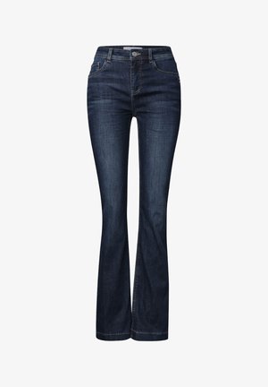 Street One, HIGH-RISE BOOTCUT JEANS IN A SLIM FIT - Jeans Bootcut - dark blue washed