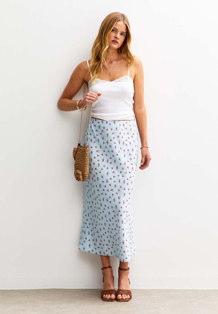 New Look MIDI  - Pencil skirt - blue pattern