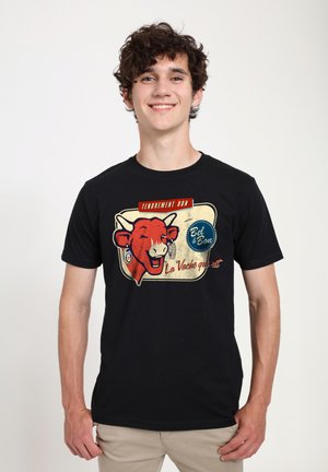 LA VACHE QUI RIT RETRO DISTRESSED - Print T-shirt - black
