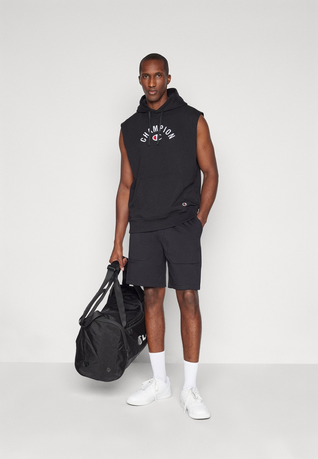 ICONS SLEEVELESS HOODIE WITH CENTRAL LOGO