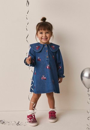 Next, CHERRY SEQUIN DENIM DRESS - Jeanskleid - blue