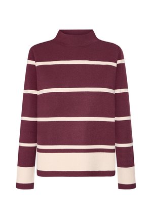 Betty Barclay, BETTY BARCLAY MIT STEHKRAGEN FEINSTRICKPULLOVER - Pullover - patch dark red beige