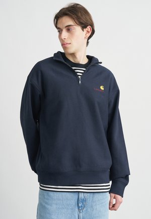 HALF ZIP AMERICAN SCRIPT - Mikina - deep night