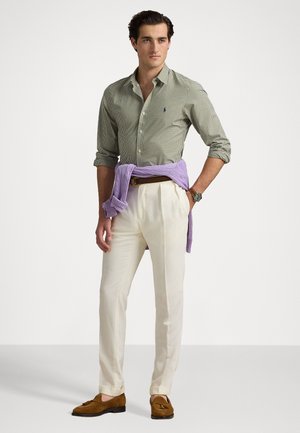 SLIM FIT GINGHAM STRETCH POPLIN SHIRT - Overhemd - garden trail/white