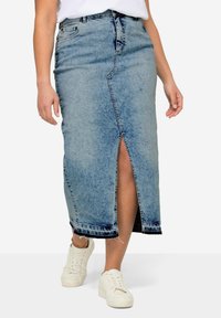 Angel of Style 5-POCKET SCHLITZ VORNE - Falda vaquera - blue denim